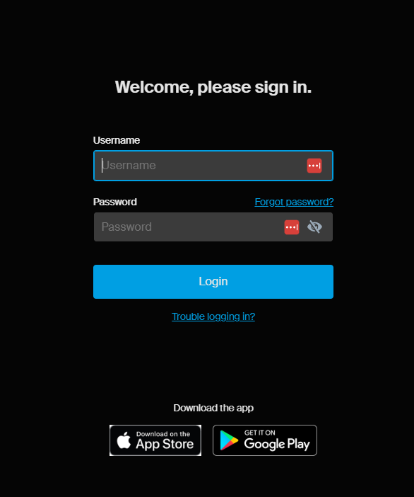 Degiro login screen showing the clean, minimal interface for European investors